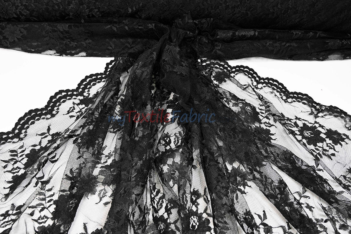 Chantilly Lace Fabric | 52” Wide | Elegant Floral Lace for Bridal & Formalwear