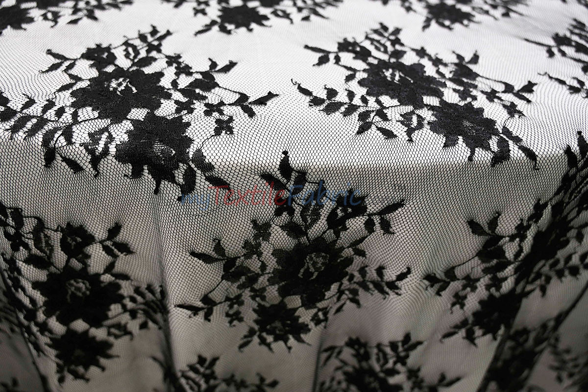 Chantilly Lace Fabric | 52” Wide | Elegant Floral Lace for Bridal & Formalwear