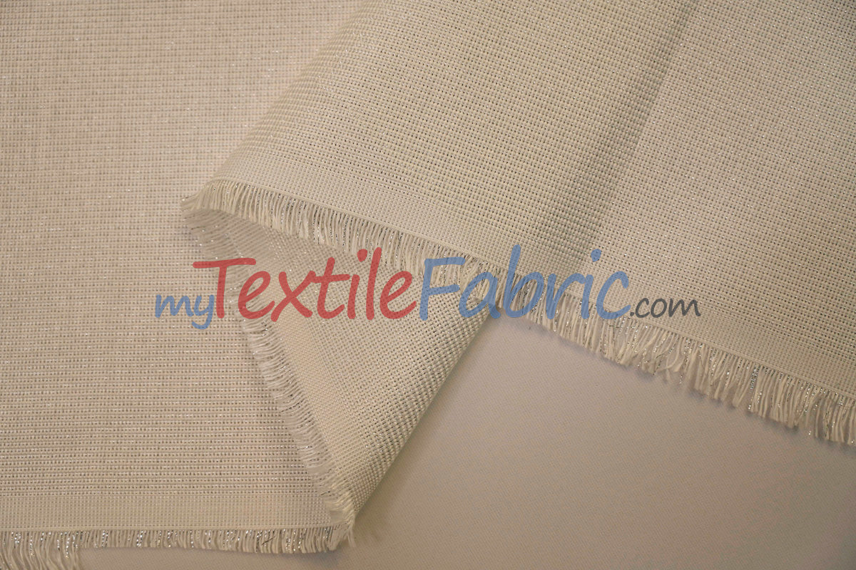 Metallic Vintage Linen Fabric | Imitation Burlap with Metallic Foil | 60" Wide | Washable Burlap Fabric for Decor |