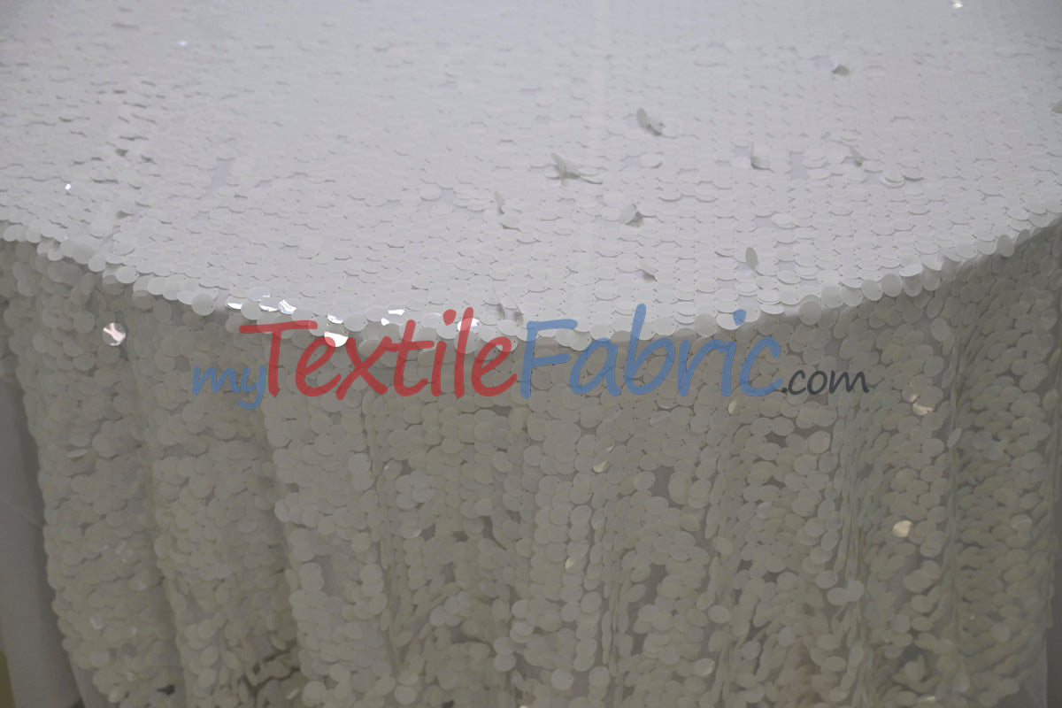 Fish Scale Paillette Sequins Fabric | 9mm Sequins Fabric | 52" Wide | Multiple Colors |