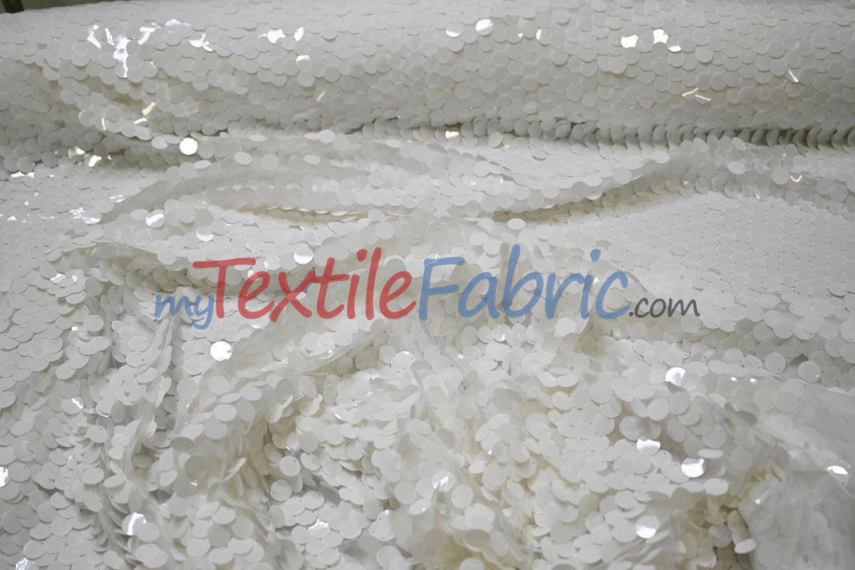 Fish Scale Paillette Sequins Fabric | 9mm Sequins Fabric | 52" Wide | Multiple Colors |