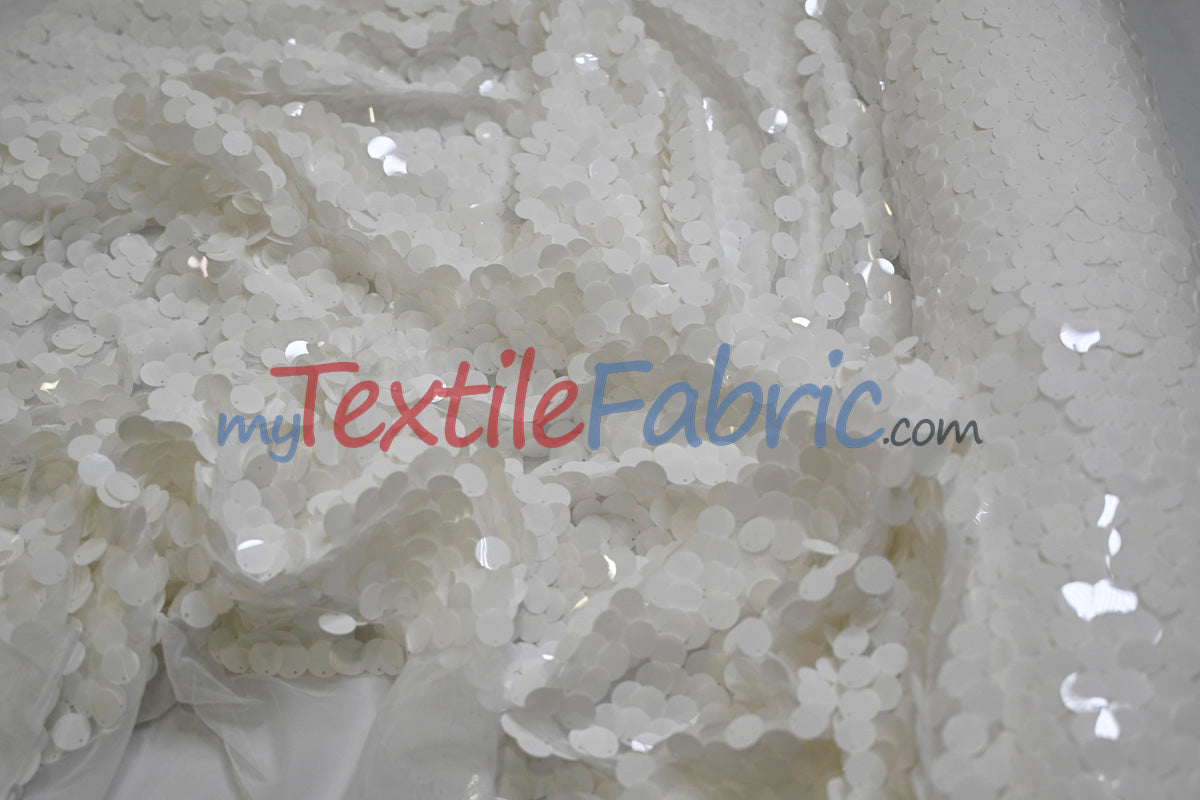 Fish Scale Paillette Sequins Fabric | 9mm Sequins Fabric | 52" Wide | Multiple Colors |