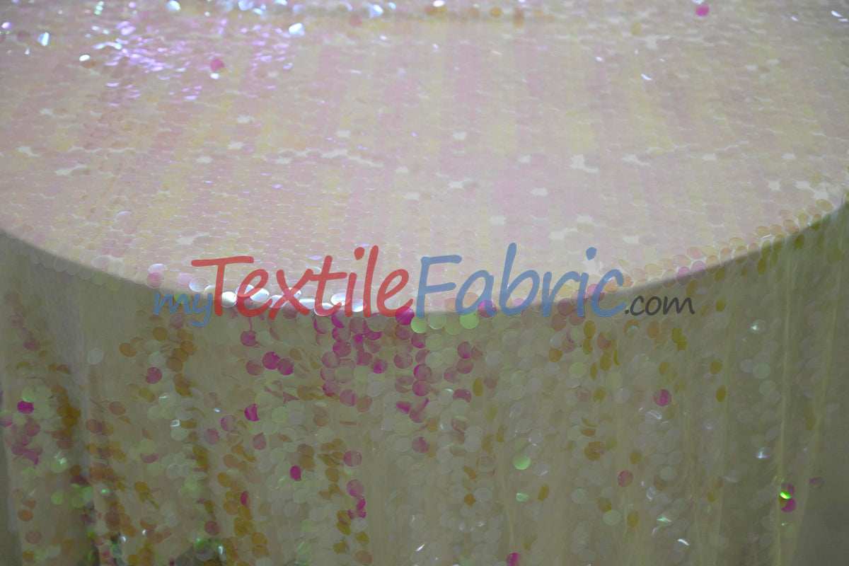 Fish Scale Paillette Sequins Fabric | 9mm Sequins Fabric | 52" Wide | Multiple Colors |