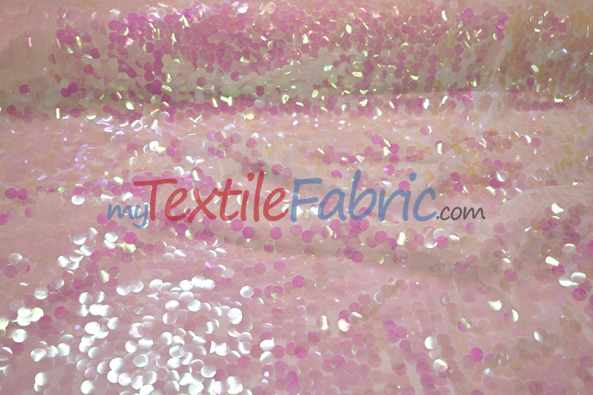 Fish Scale Paillette Sequins Fabric | 9mm Sequins Fabric | 52" Wide | Multiple Colors |