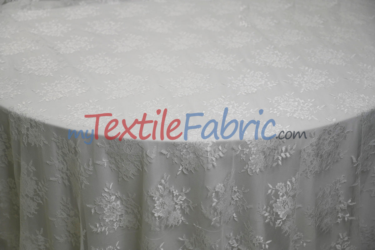 Chantilly Lace Fabric | 52” Wide | Elegant Floral Lace for Bridal & Formalwear