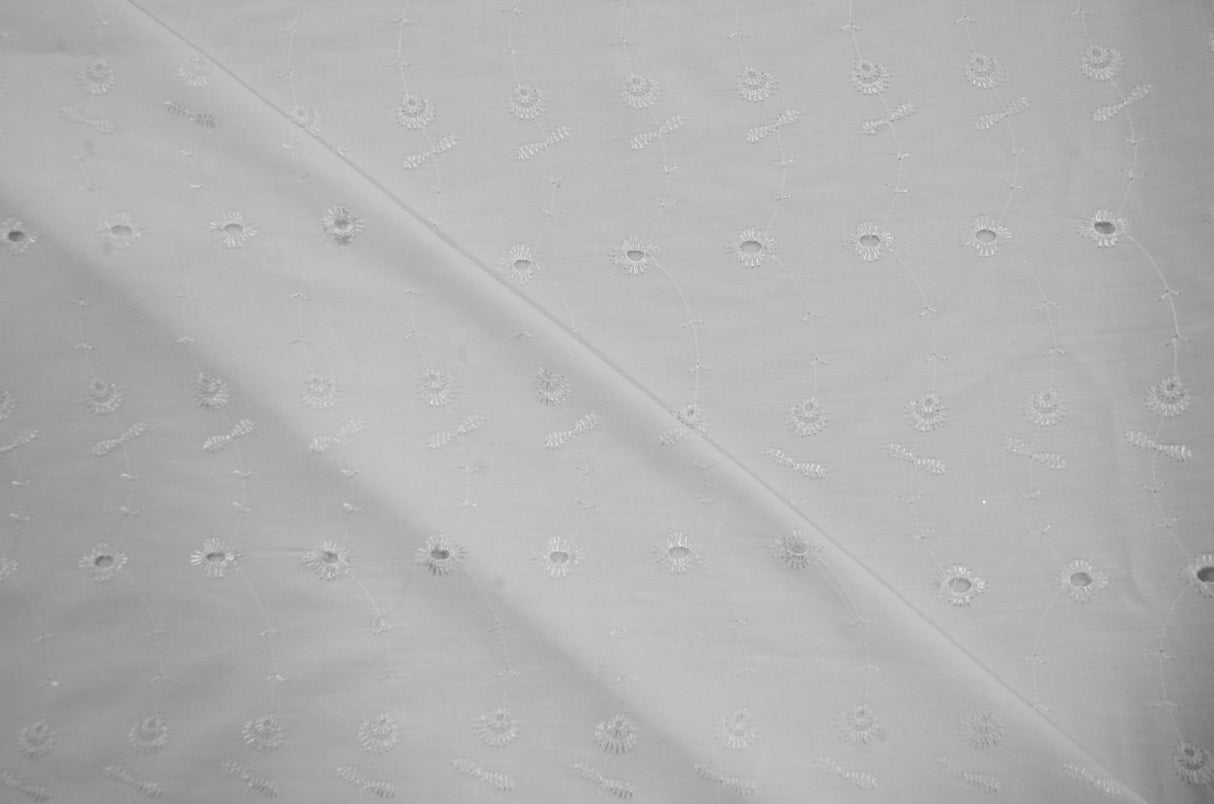Polyester Cotton Eyelet Embroidery | No Scallop Ends | 60" Wide | Multiple Colors |