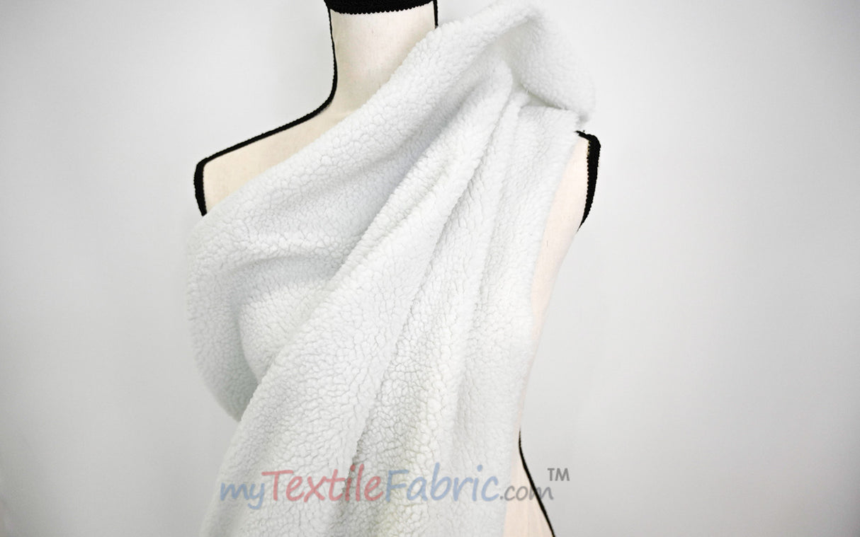 Sherpa Fleece Fabric | Soft Plush Faux Shearling | Cozy Insulating Fabric by the Yard