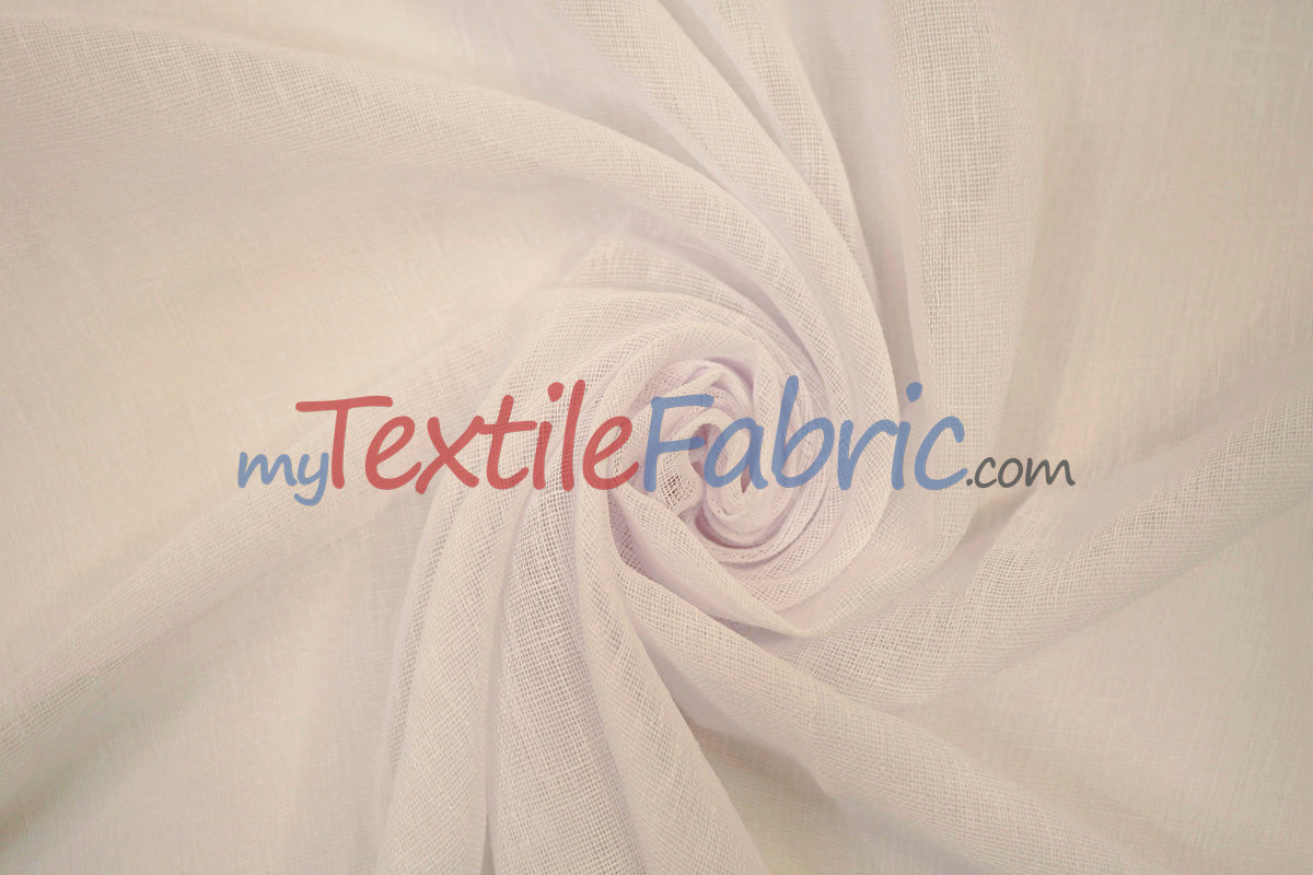 Extra Wide Turkish Sheer Fabric | 108" Wide | Textured Sheered Linen Fabric for Drapery and Curtains |