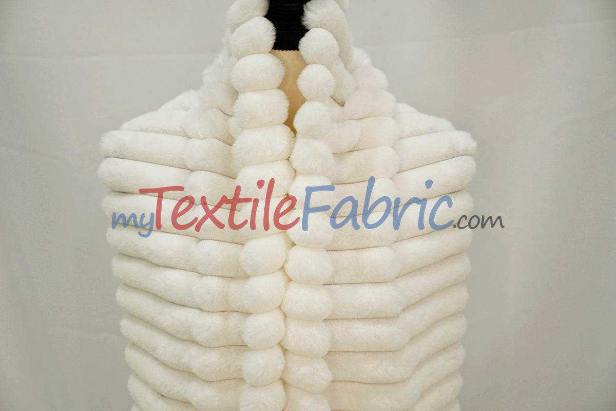 Striped Rabbit Fur Fabric by the Yard | Ultra-Soft Plush Faux Fur | 64/66” Wide | Available in Multiple Colors