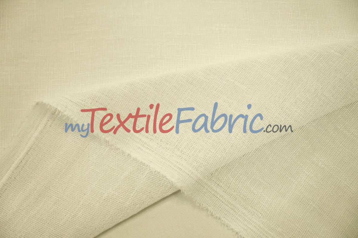 Extra Wide Turkish Sheer Fabric | 108" Wide | Textured Sheered Linen Fabric for Drapery and Curtains |