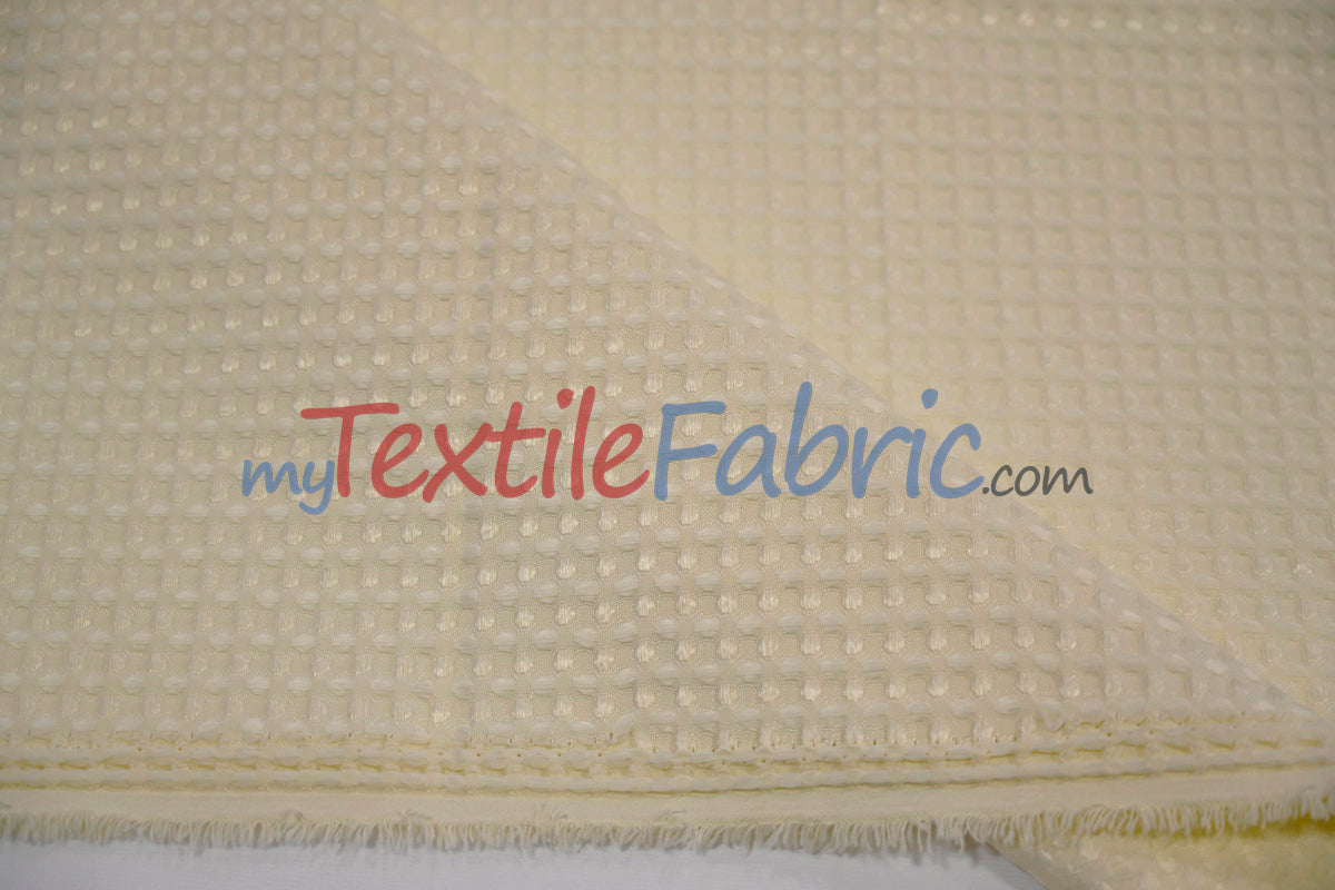 Waffle Brocade | Textured Fabric | 100% Polyester | 60" Wide | Apparel & Home Decor