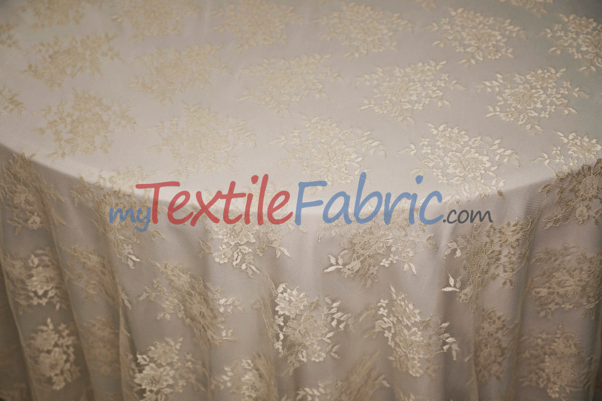 Chantilly Lace Fabric | 52” Wide | Elegant Floral Lace for Bridal & Formalwear