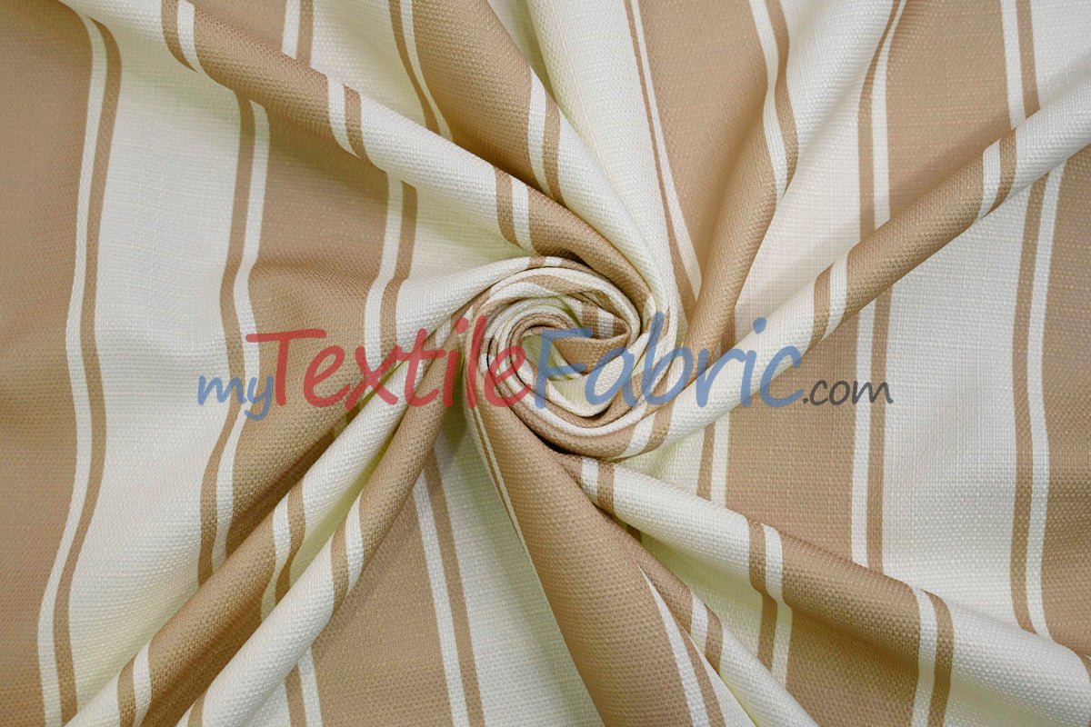 Rustic Linen Stripe Fabric | Yarn-Dyed Stripes | Linen Look | 56/58” Wide | Available in Multiple Colors