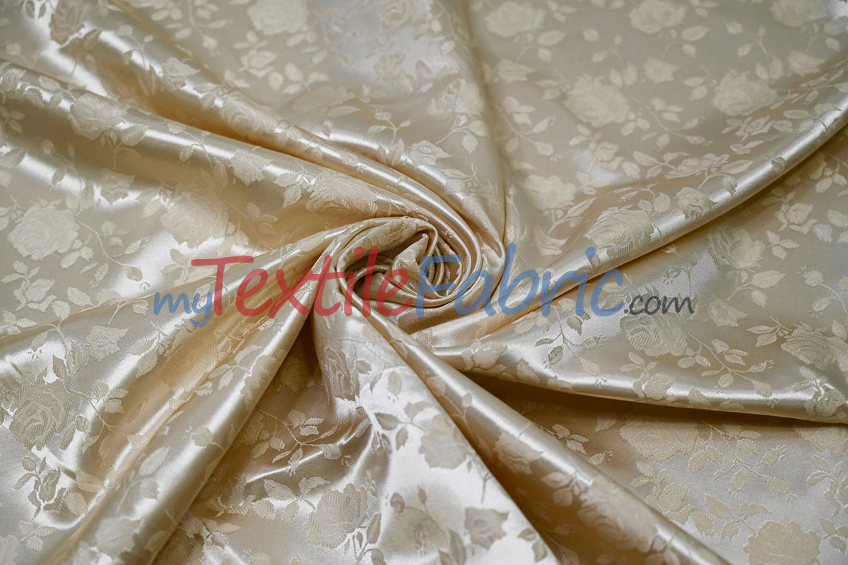 Satin Jacquard | Satin Flower Brocade | 60" Wide | Sold by the Continuous Yard |