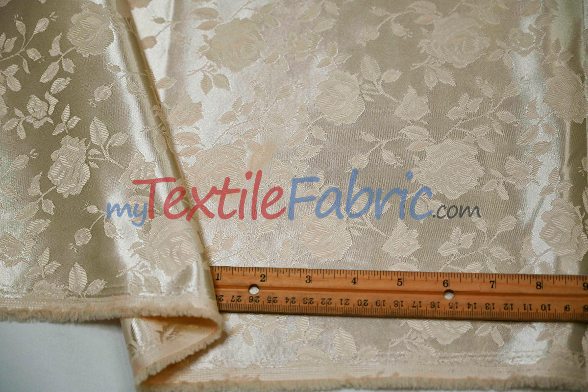 Satin Jacquard | Satin Flower Brocade | 60" Wide | Sold by the Continuous Yard |