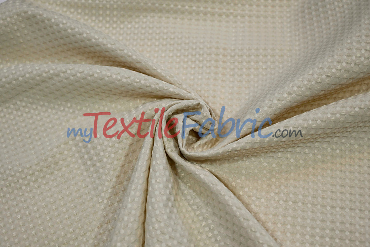 Waffle Brocade | Textured Fabric | 100% Polyester | 60" Wide | Apparel & Home Decor