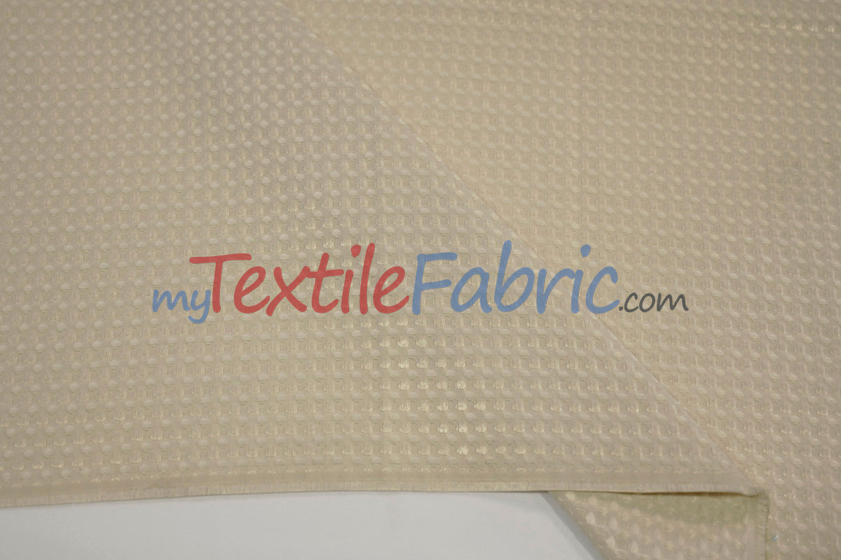 Waffle Brocade | Textured Fabric | 100% Polyester | 60" Wide | Apparel & Home Decor