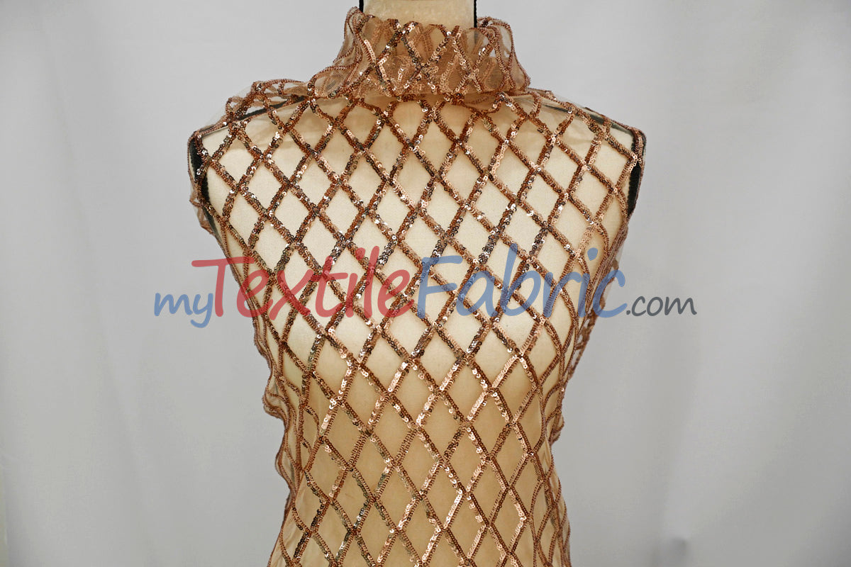 Luxury Glitz Sequins Lace Fabric | Bridal Lace Fabric | 54" Wide | Multiple Colors | Sequins Fabric by the Yard |