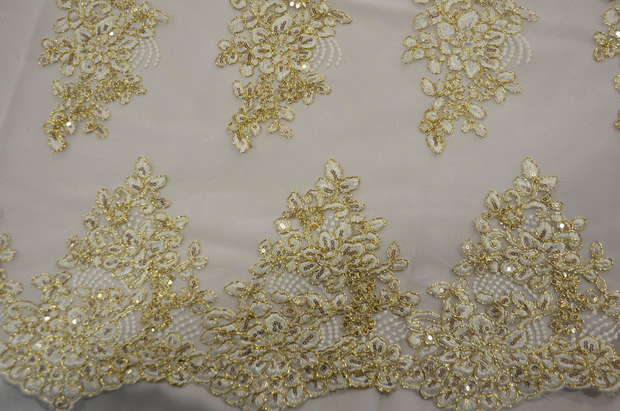 Camilla Embroidery Fabric | Bridal Lace Design YX 1098 | 52" Wide |