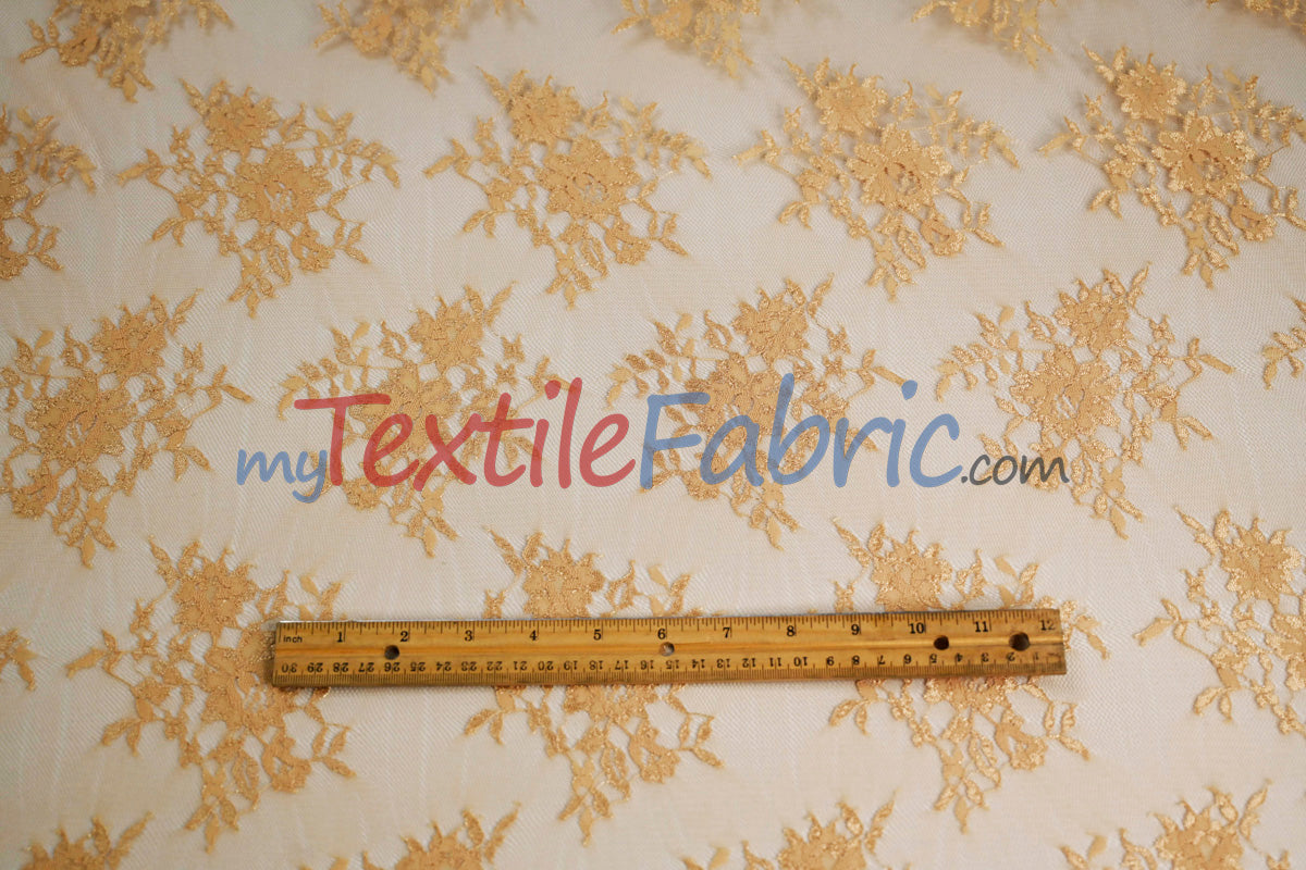 Chantilly Lace Fabric | 52” Wide | Elegant Floral Lace for Bridal & Formalwear