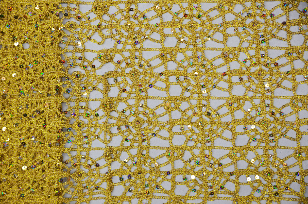 Open Weave Chain Chemical Lace Fabric by the Yard and Wholesale Bolt | 50" Wide |