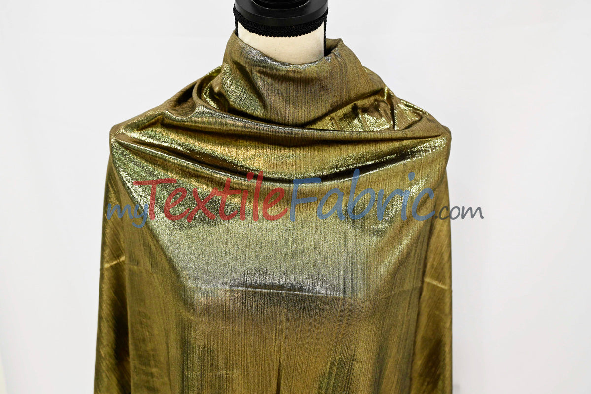 Metallic Stretch Slinky Fabric by the Yard | 58” Wide | 2 Way Stretch | Multiple Colors