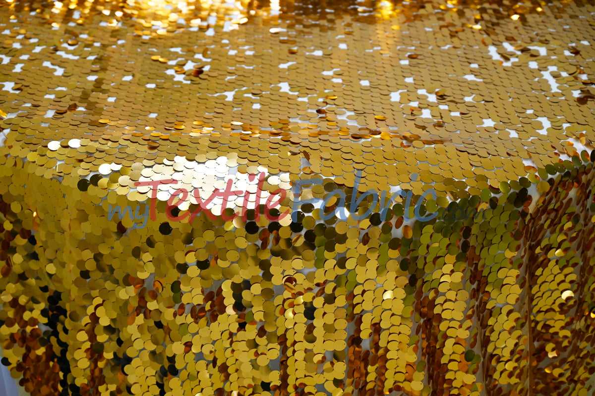 Fish Scale Paillette Sequins Fabric | 9mm Sequins Fabric | 52" Wide | Multiple Colors |