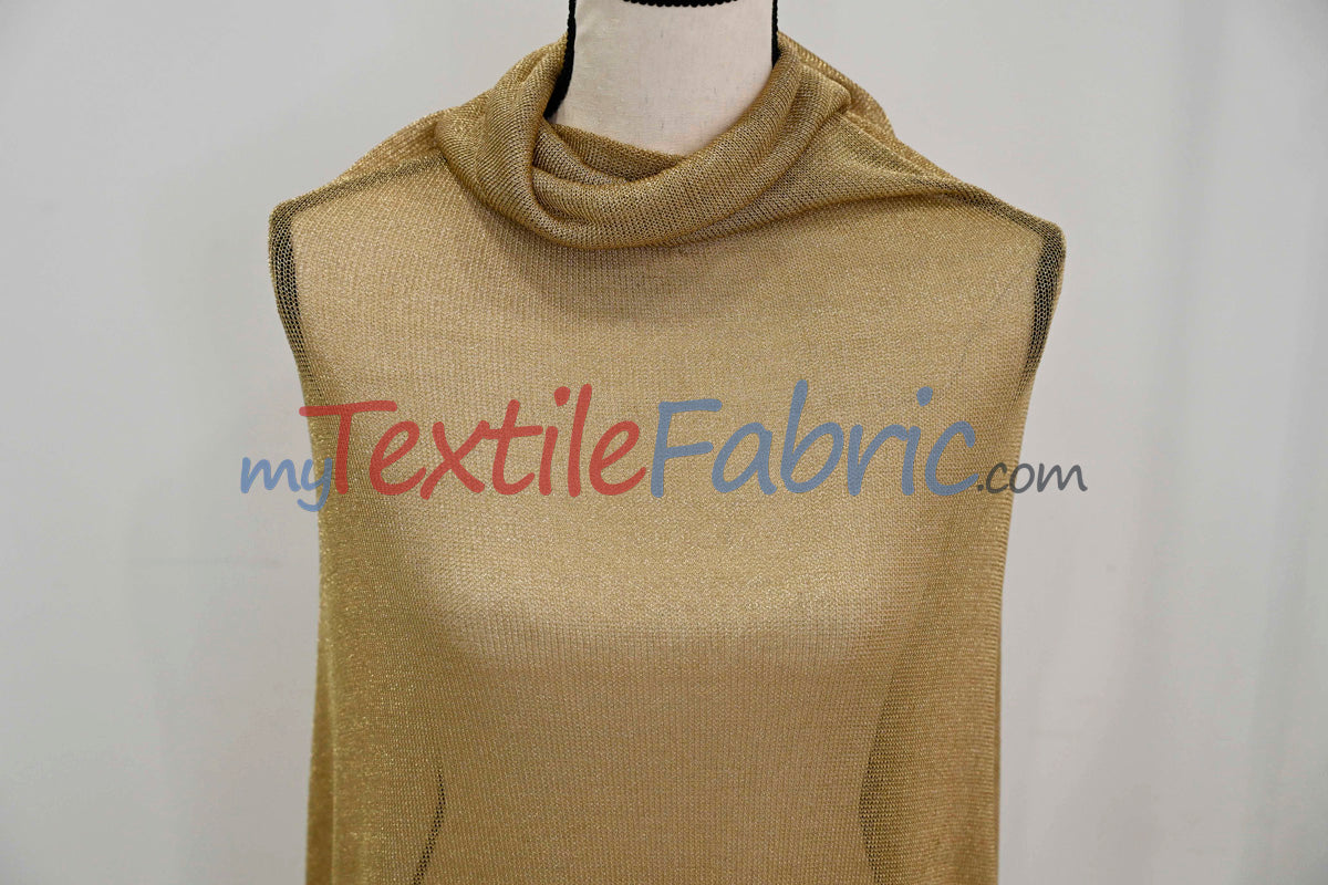 Sparkly Mesh – Metallic Stretch Knit Fabric by the Continuous Yard