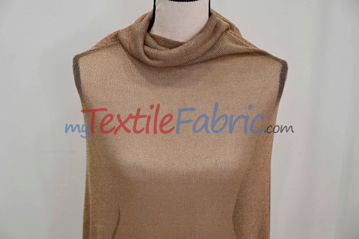 Sparkly Mesh – Metallic Stretch Knit Fabric by the Continuous Yard
