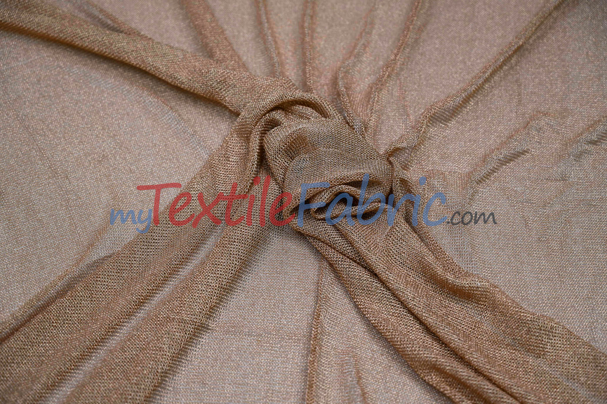 Sparkly Mesh – Metallic Stretch Knit Fabric by the Continuous Yard