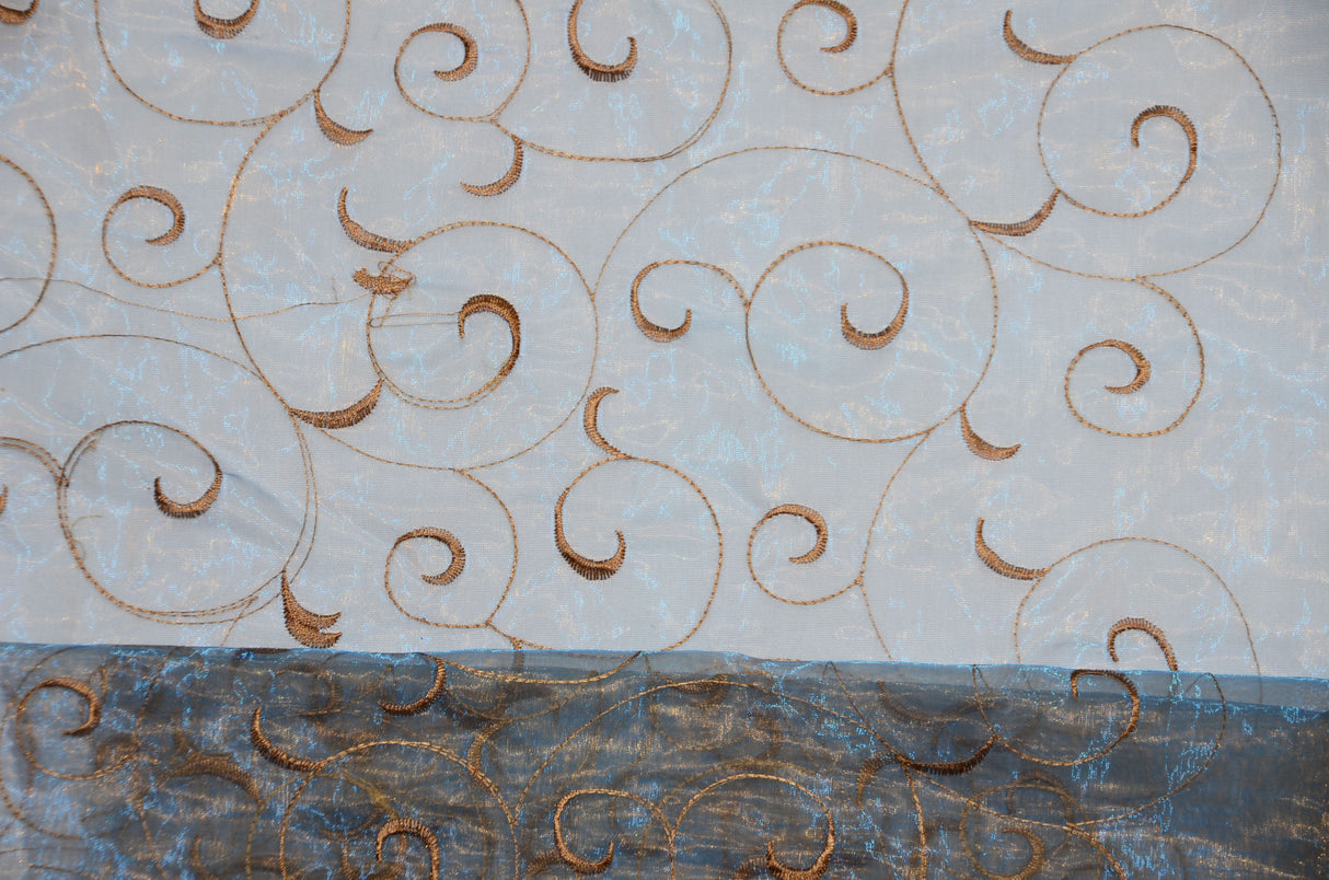 Swirl Organza Fabric | Embroidered Swirl Sheer | 54" Wide | Multiple Colors |