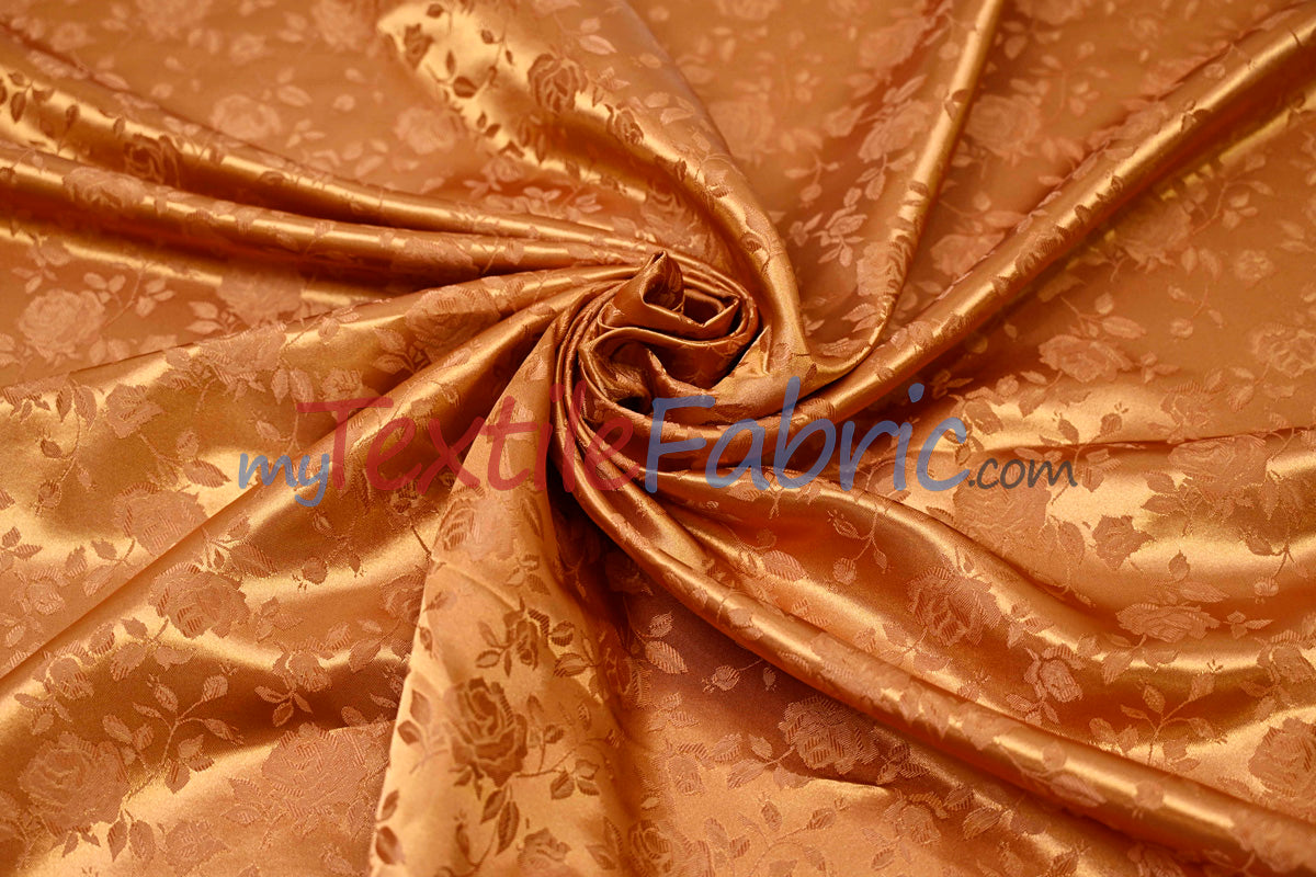Satin Jacquard - Satin Flower Brocade - Sample Swatch 3x3