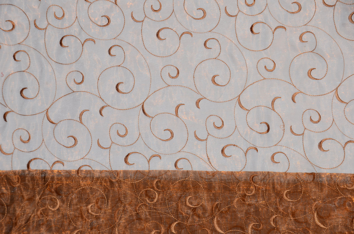 Swirl Organza Fabric | Embroidered Swirl Sheer | 54" Wide | Multiple Colors |