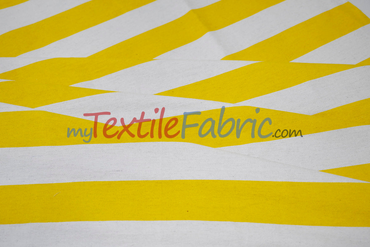 10 Oz 100% Cotton Canvas 2" Stripe | Outdoor Fabric | 60" Wide | Multiple Colors |