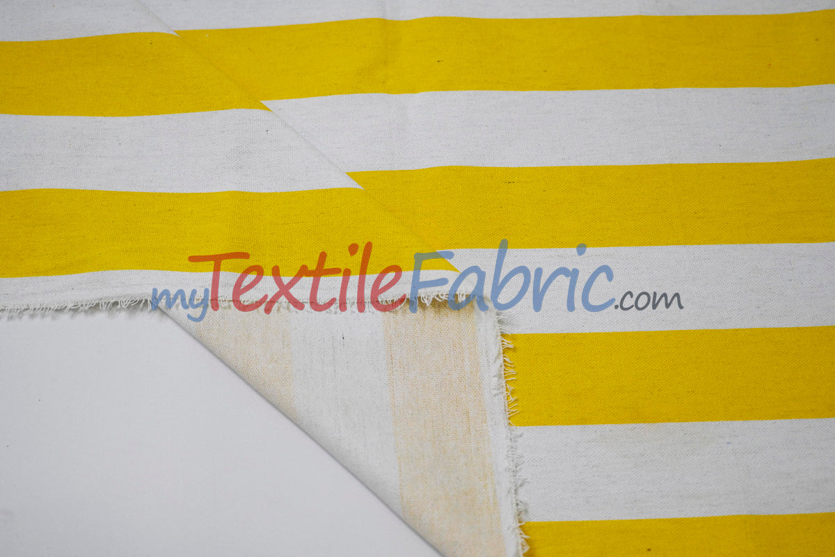 10 Oz 100% Cotton Canvas 2" Stripe | Outdoor Fabric | 60" Wide | Multiple Colors |
