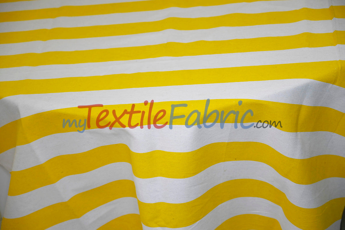 10 Oz 100% Cotton Canvas 2" Stripe | Outdoor Fabric | 60" Wide | Multiple Colors |