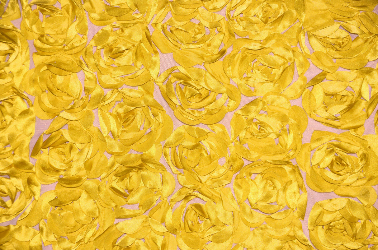 Rosette Satin Bordeaux Fabric | Rose Bordeaux Satin | 52" wide | 3d Floral Satin Embroidered on a Mesh | Multiple Colors |