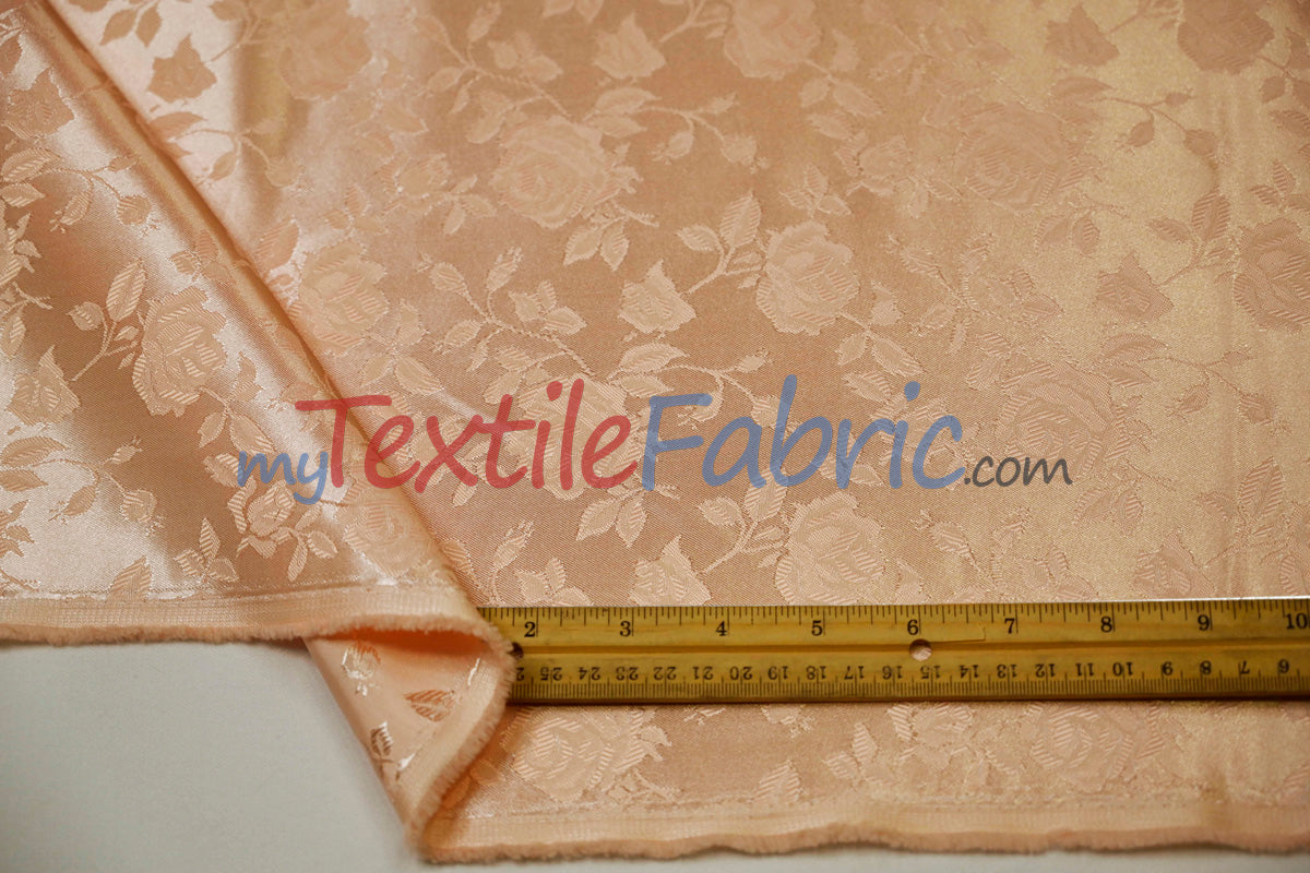Satin Jacquard | Satin Flower Brocade | 60" Wide | Wholesale Bolt 65 Yards |