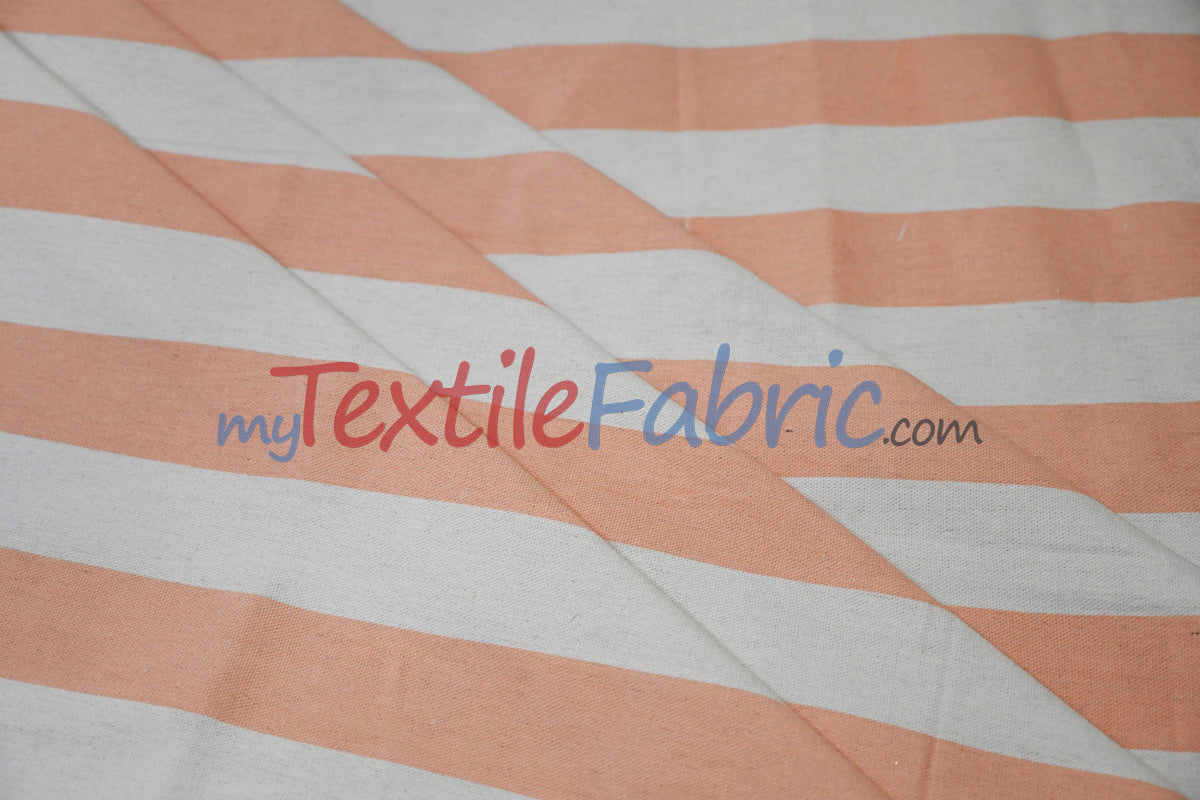 10 Oz 100% Cotton Canvas 2" Stripe | Outdoor Fabric | 60" Wide | Multiple Colors |