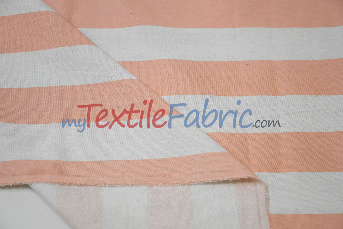 10 Oz 100% Cotton Canvas 2" Stripe | Outdoor Fabric | 60" Wide | Multiple Colors |