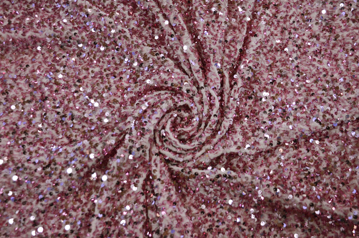 Sequins Stretch Velvet | Sequins on Plush Spandex Velvet | 60" Wide | Multiple Colors |