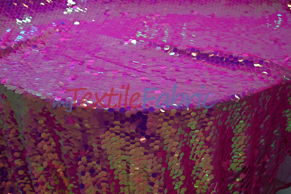 Fish Scale Paillette Sequins Fabric | 9mm Sequins Fabric | 52" Wide | Multiple Colors |