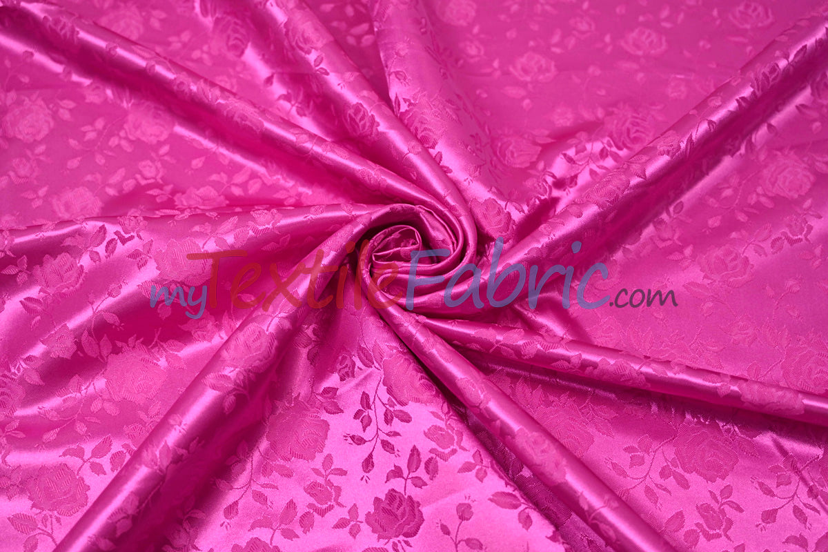 Satin Jacquard | Satin Flower Brocade | 60" Wide | Wholesale Bolt 65 Yards |