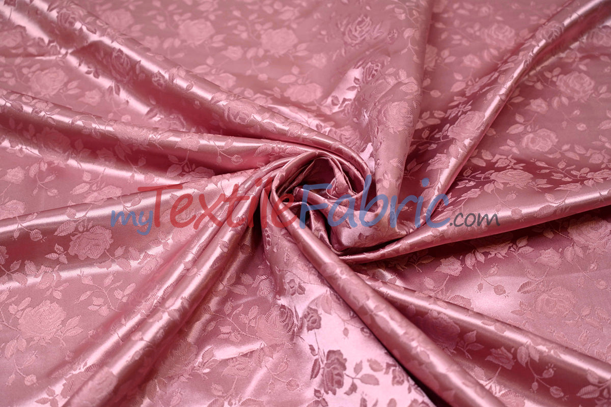 Satin Jacquard | Satin Flower Brocade | 60" Wide | Wholesale Bolt 65 Yards |