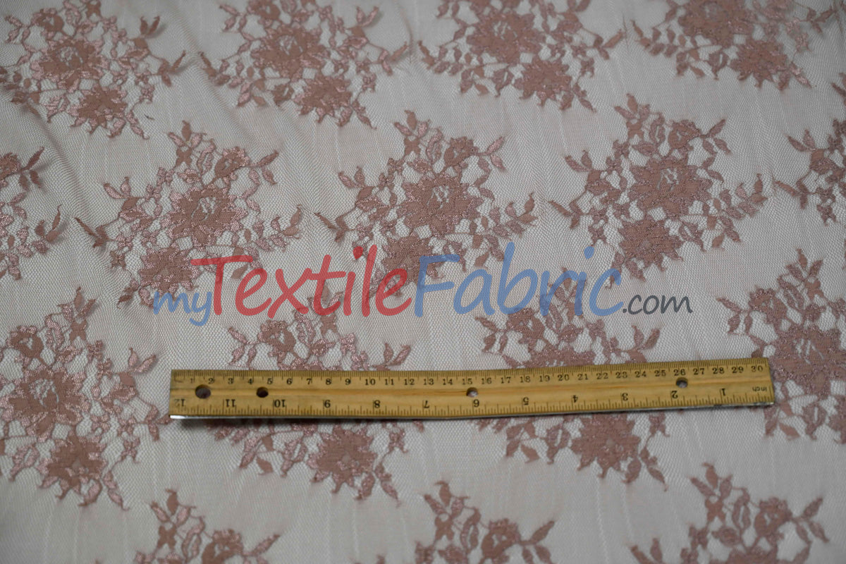 Chantilly Lace Fabric | 52” Wide | Elegant Floral Lace for Bridal & Formalwear