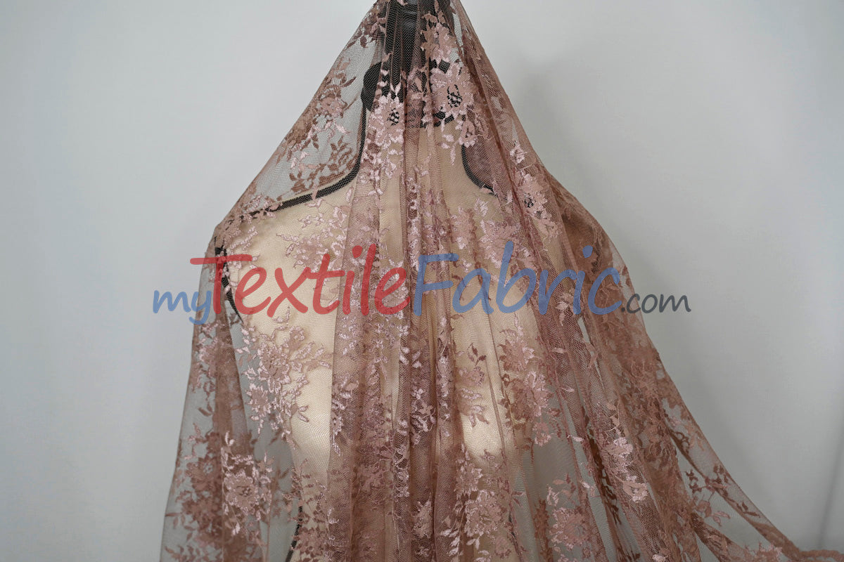 Chantilly Lace Fabric | 52” Wide | Elegant Floral Lace for Bridal & Formalwear