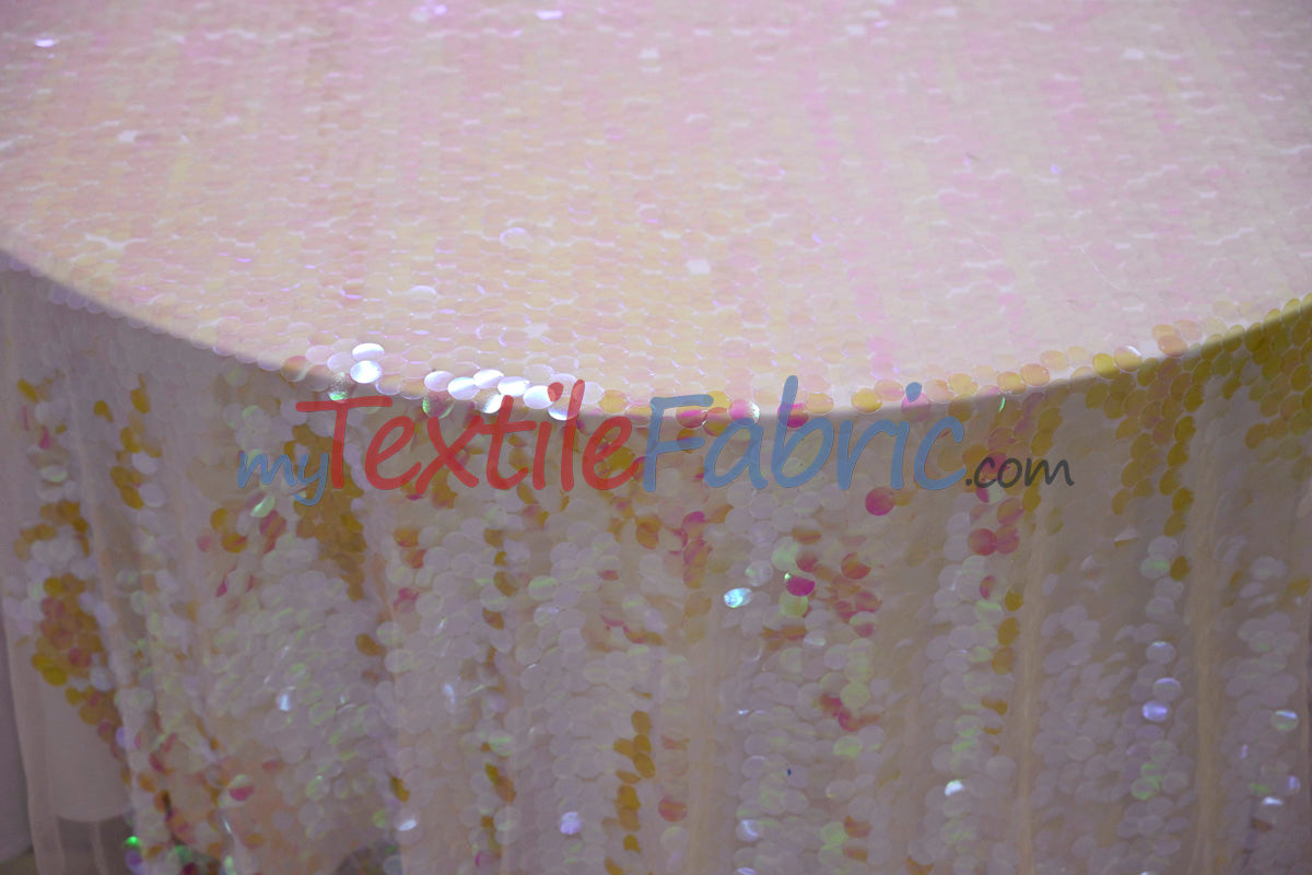 Fish Scale Paillette Sequins Fabric | 9mm Sequins Fabric | 52" Wide | Multiple Colors |