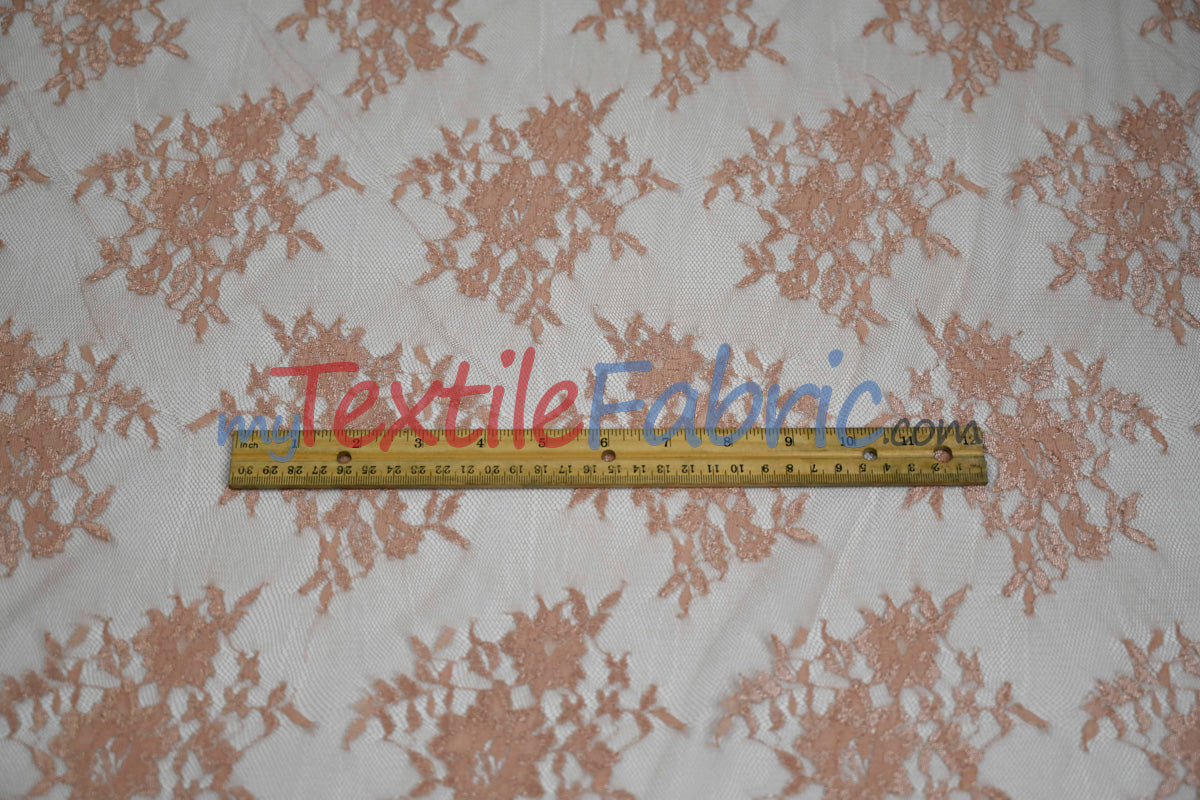 Chantilly Lace Fabric | 52” Wide | Elegant Floral Lace for Bridal & Formalwear