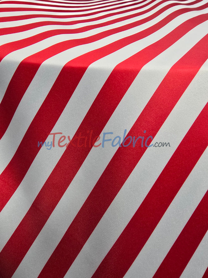 1" Stripe Satin Print | Dull Satin Print | 58/60" Wide | Stripe Satin Print Fabric | 3 Colors |