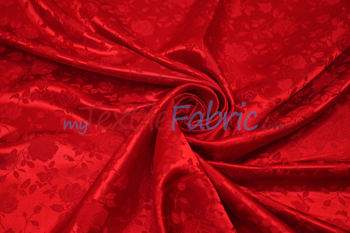 Satin Jacquard | Satin Flower Brocade | 60" Wide | Wholesale Bolt 65 Yards |